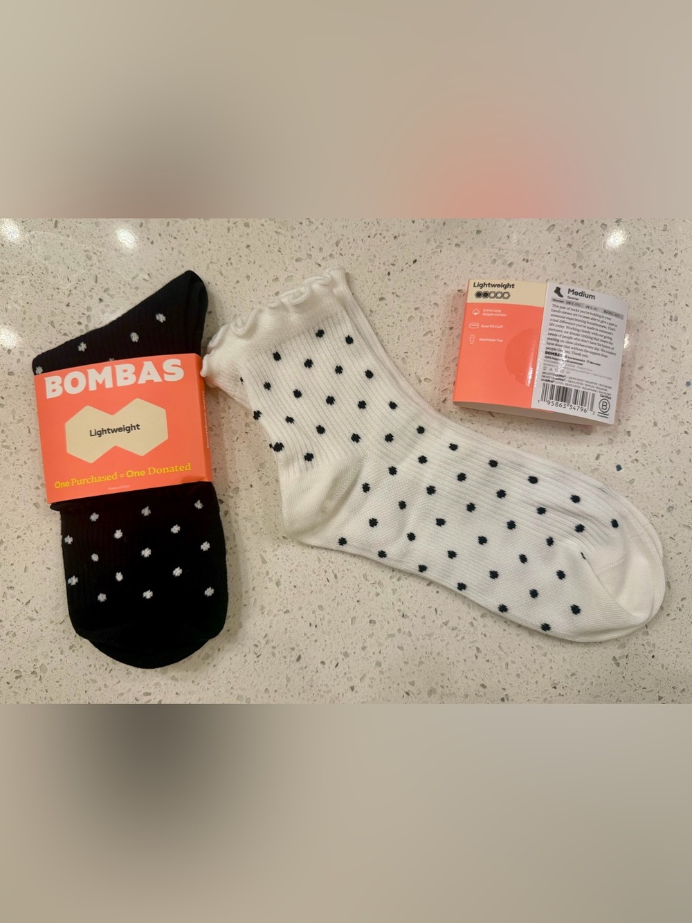 Bombas Lightweight Polka Dot Crew Socks